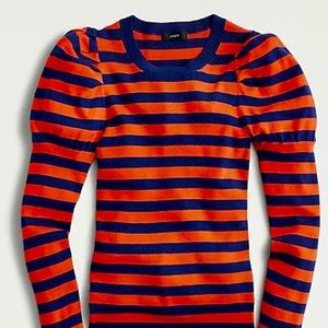 Jcrew navy red striped sweater